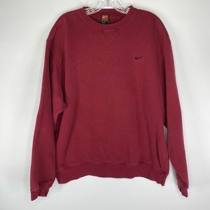 Nike | Shirts | Vintage Nike Burgundy Pullover Sweatshirt Black Swoosh 9s  Size Large | Poshmark
